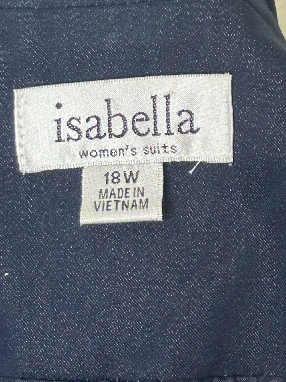 Tailored Denim Navy Women's Suit (Jacket and Skirt) with Contrast Stitching - Picture 7 of 9